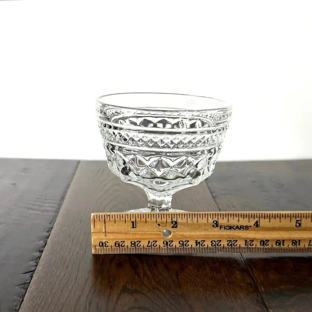 Set of 4 Vintage Anchor Hocking Wexford Cups | Mid-Century Glassware Made in USA